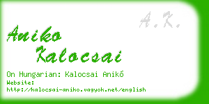 aniko kalocsai business card