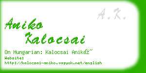 aniko kalocsai business card